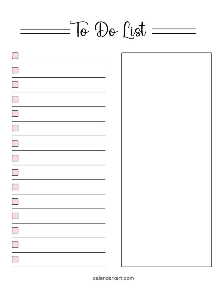 To Do List Template Free Printable - to do list template