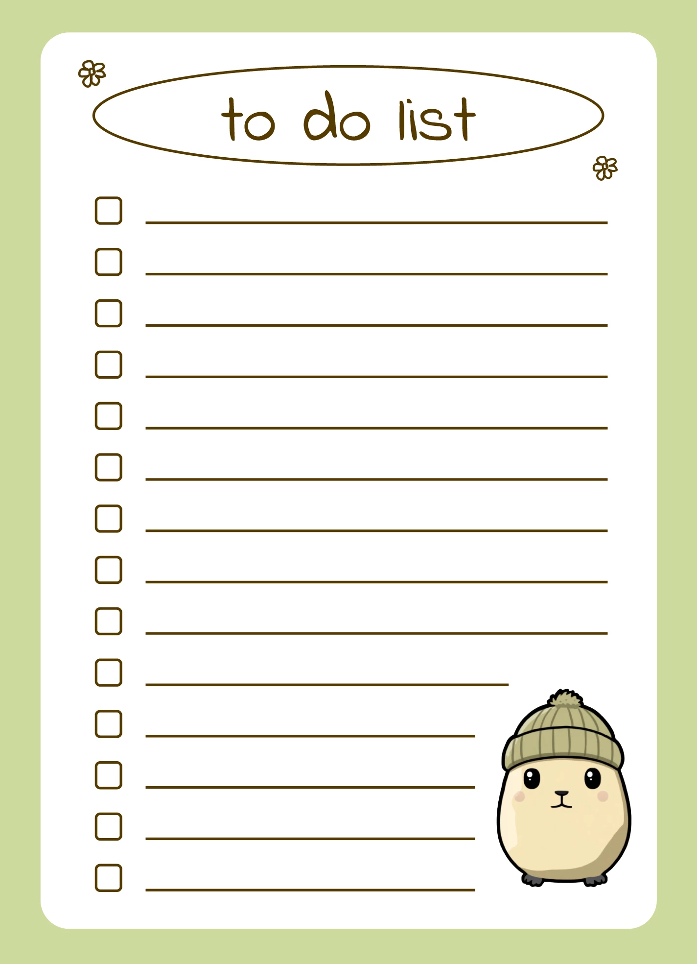 To Do List Template Girly - cute to do list free google docs template