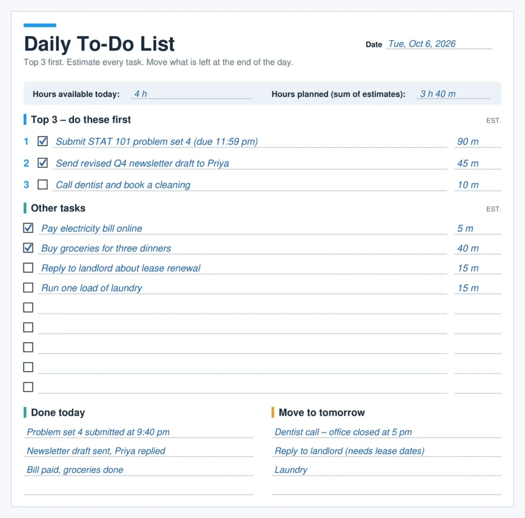 to do list template guide