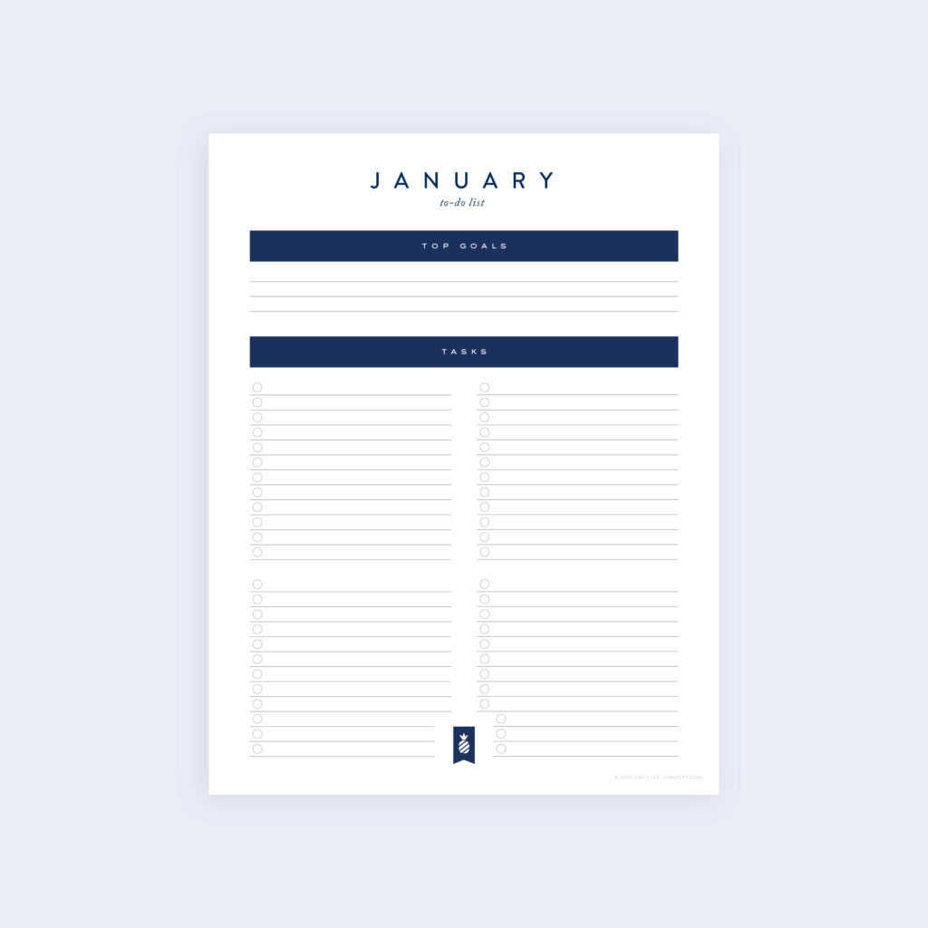 To Do List Template Minimalist - 12 month to do list printable