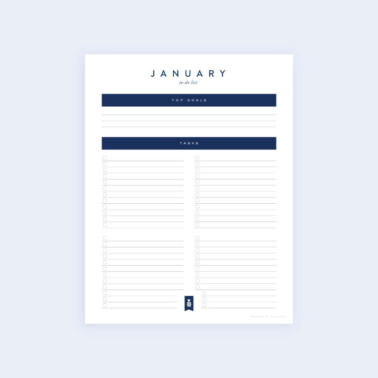 To Do List Template Minimalist - 12 month to do list printable