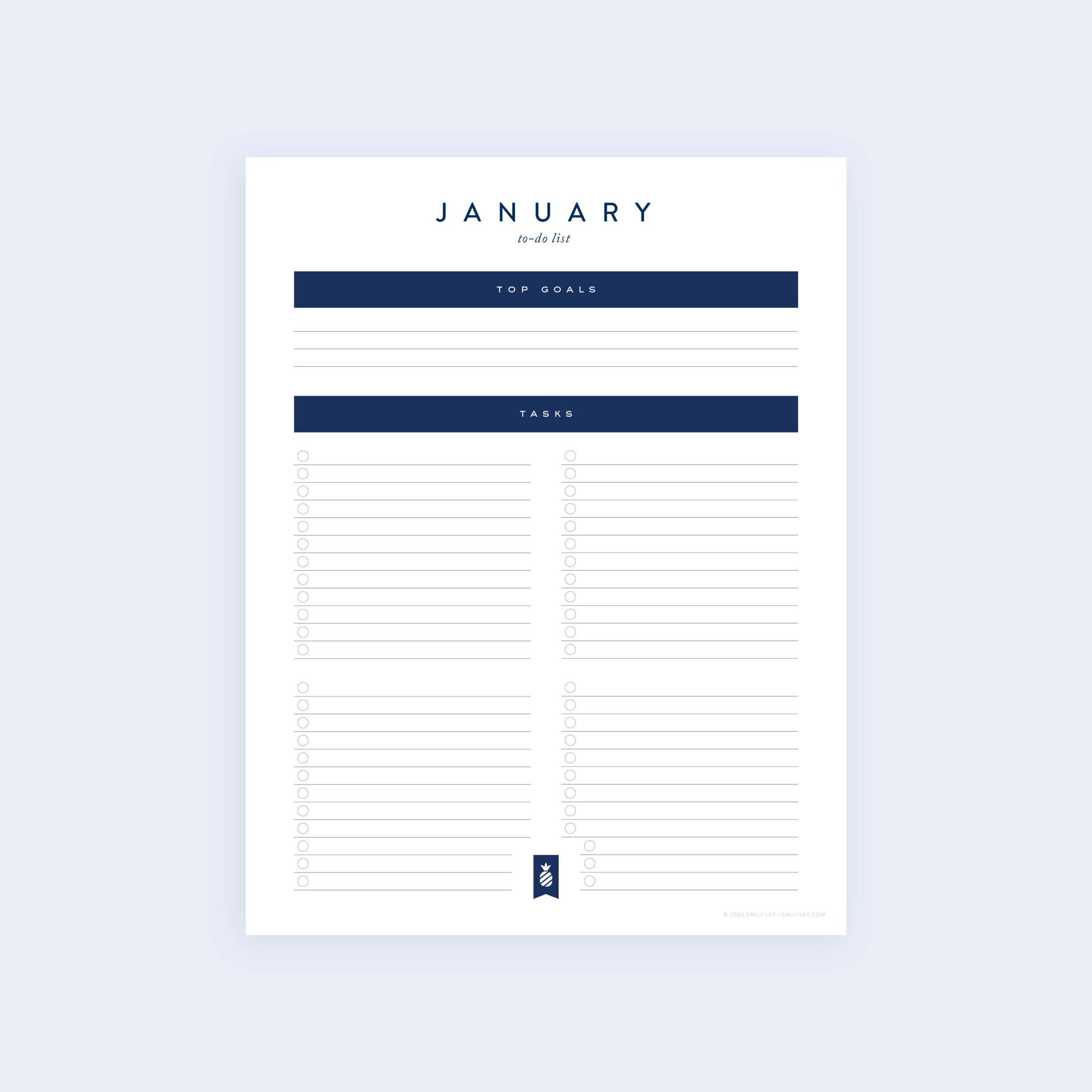 To Do List Template Minimalist - 12 month to do list printable