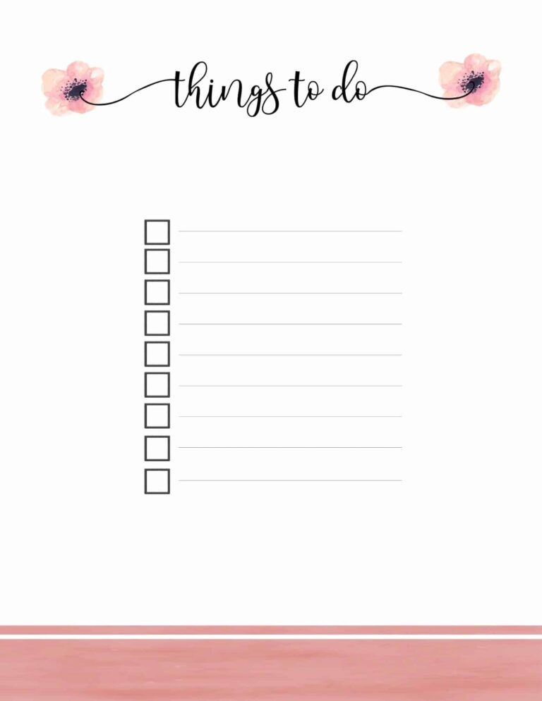 To Do List Template Pinterest - free printables to do list