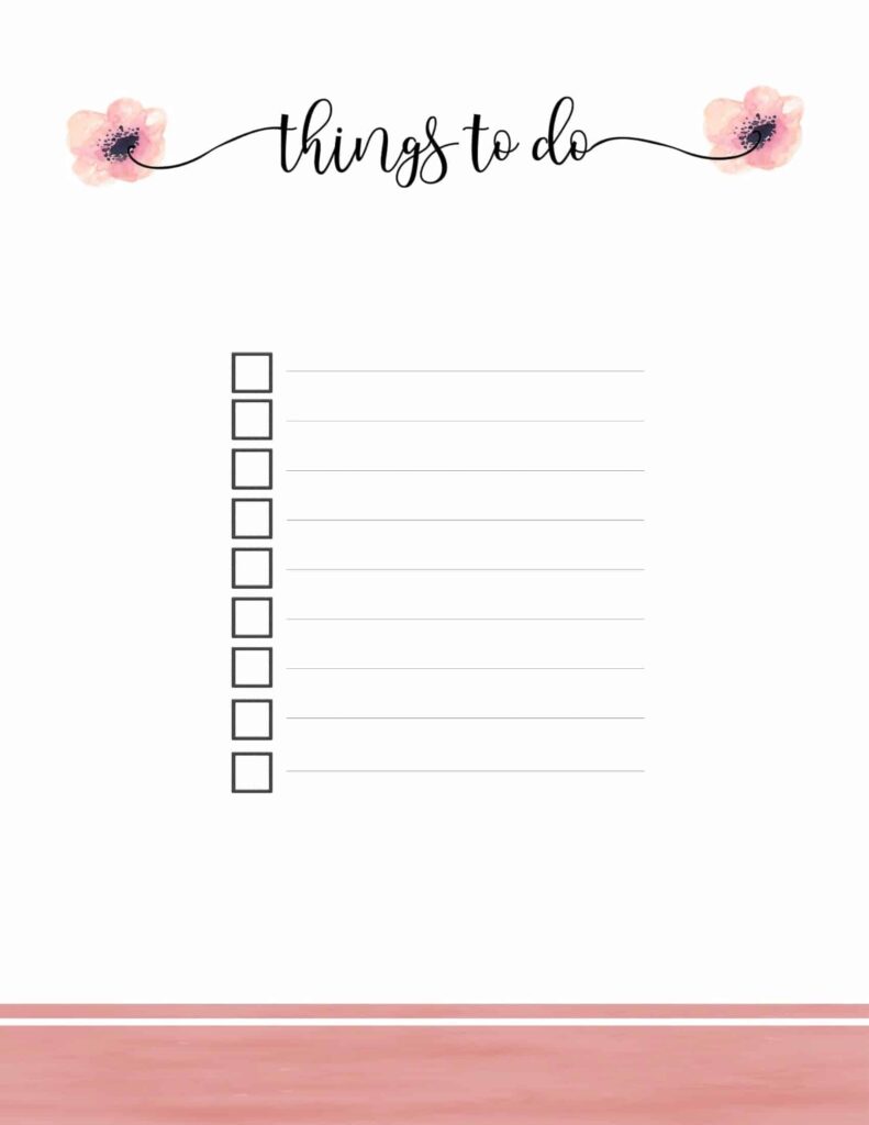 To Do List Template Pinterest - free printables to do list