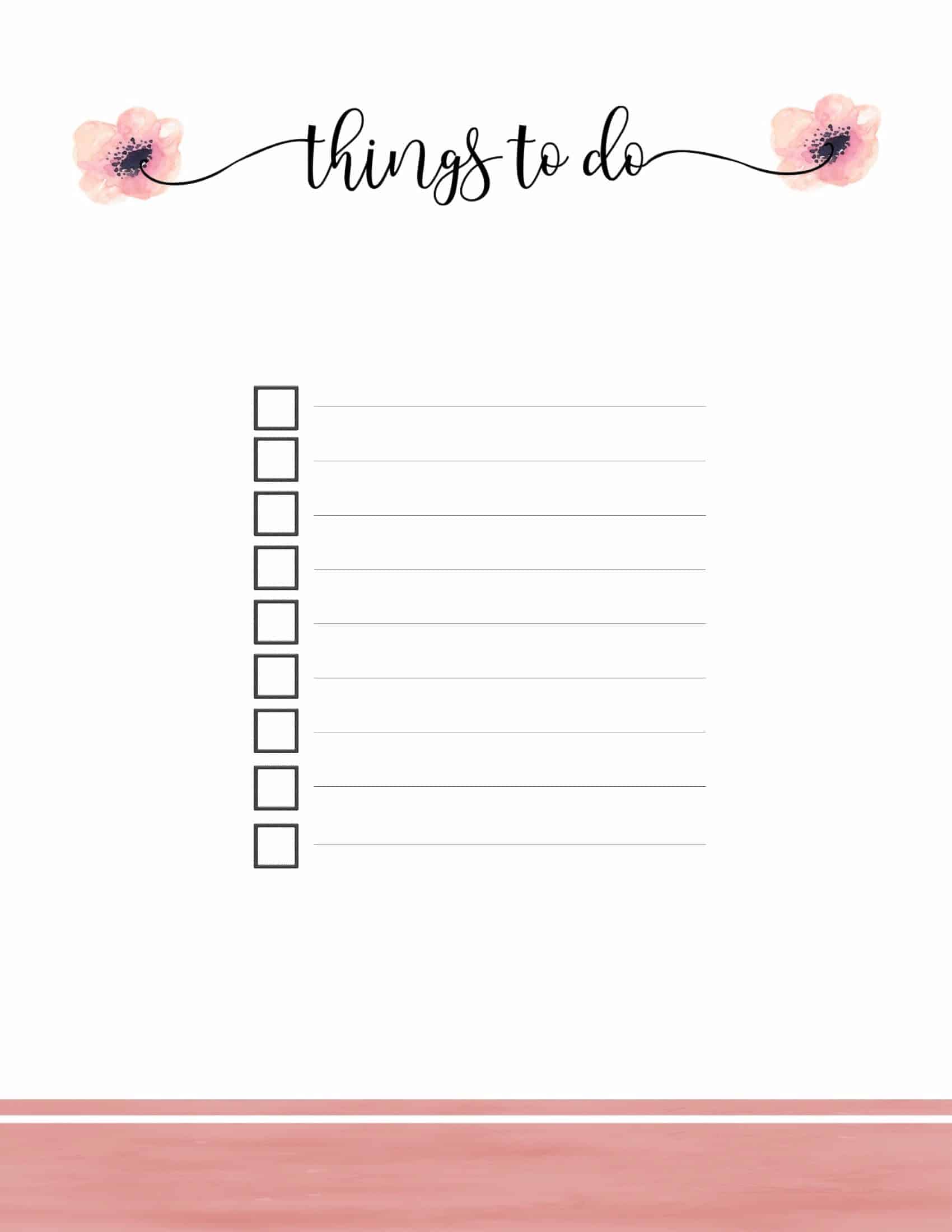 To Do List Template Pinterest - free printables to do list