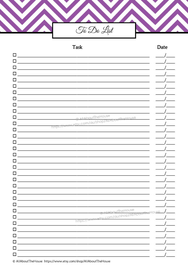 To Do List Template With Due Dates - work to do list