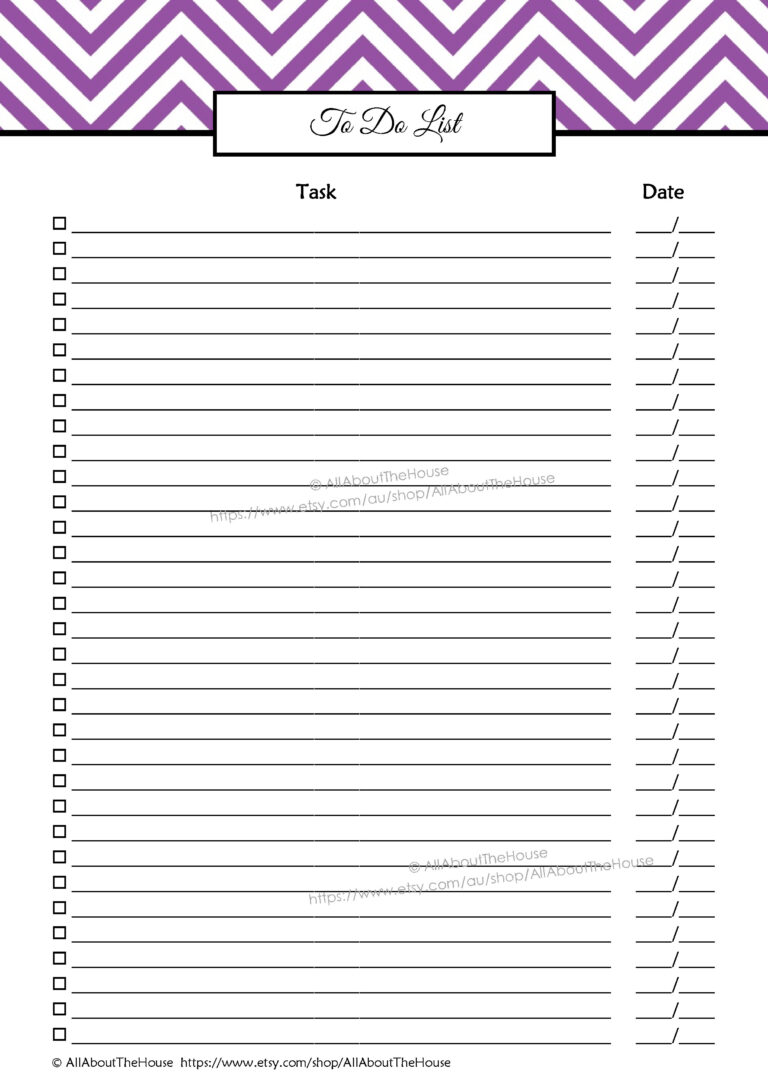 To Do List Template With Due Dates - work to do list