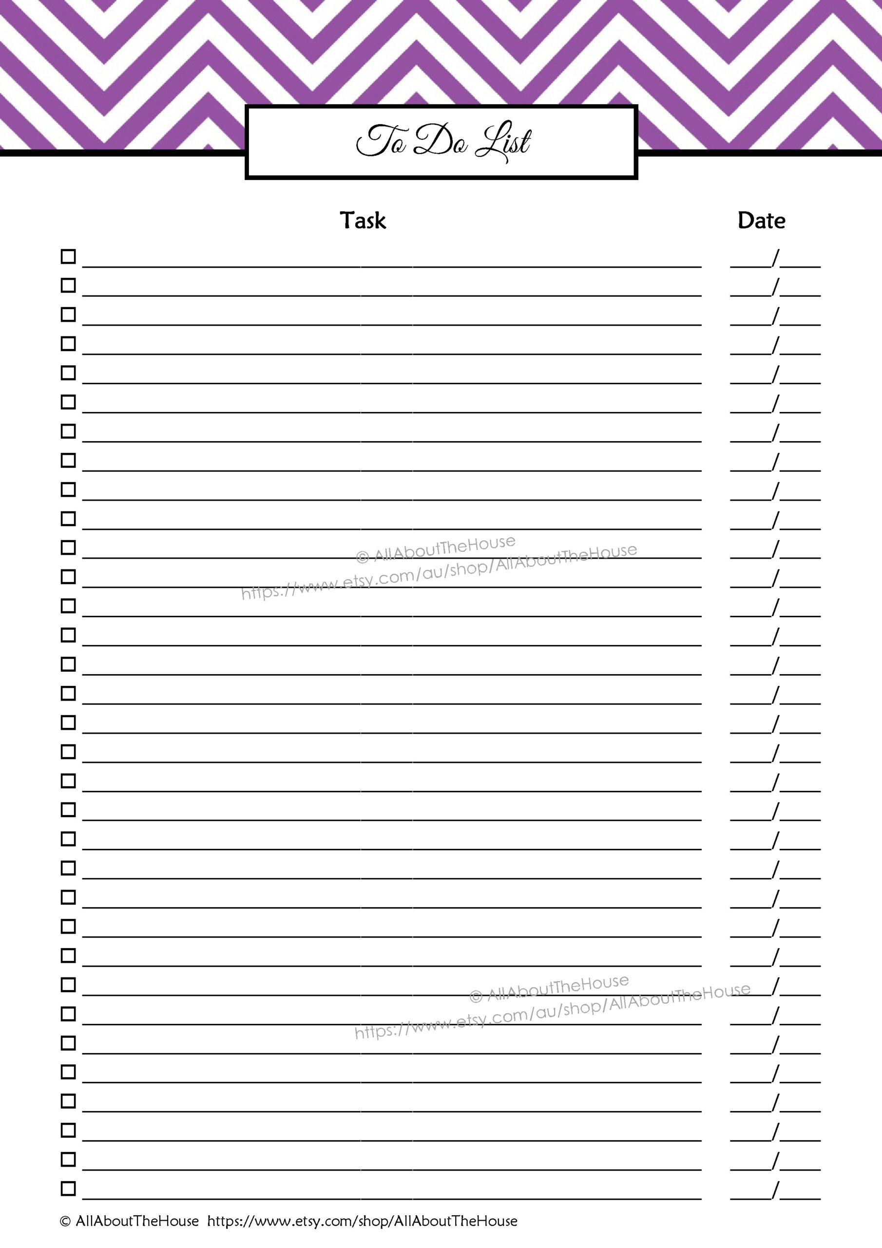 To Do List Template With Due Dates - work to do list