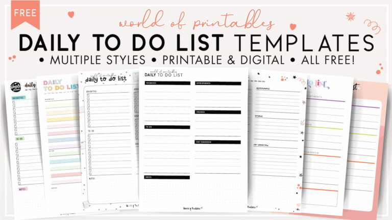 To Do List Template With Time - free printable daily to do list template