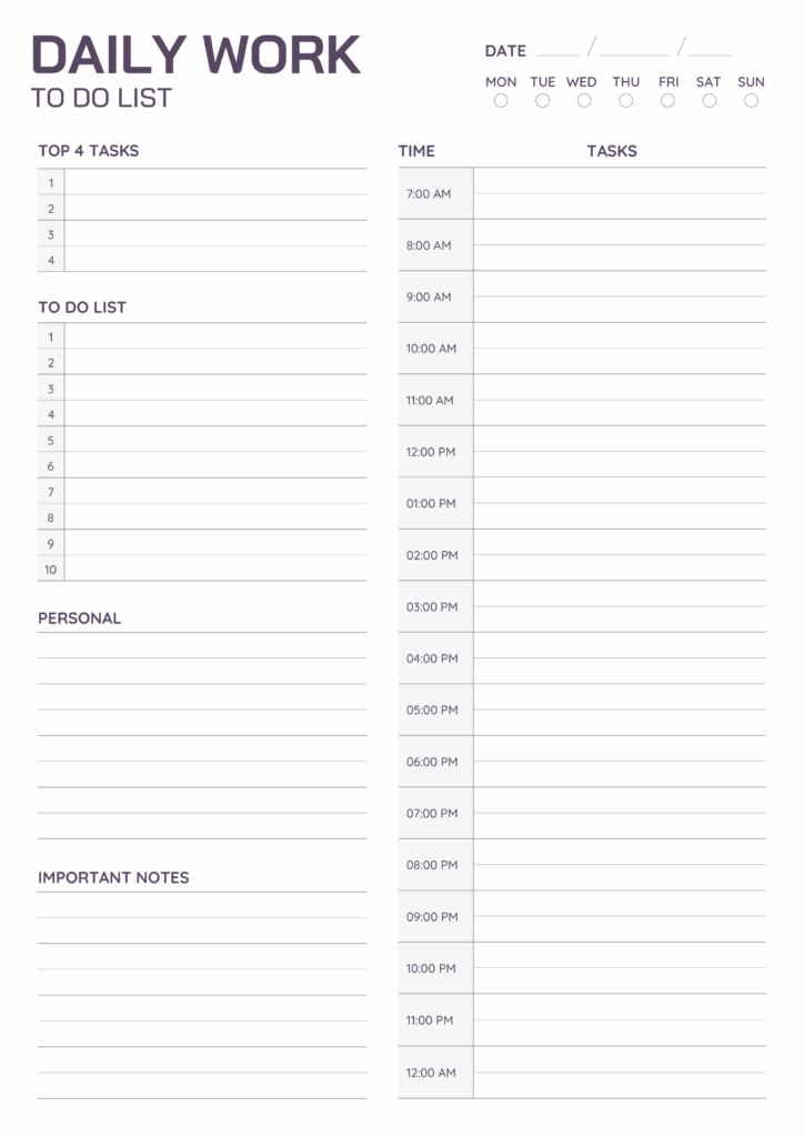 to do list templates