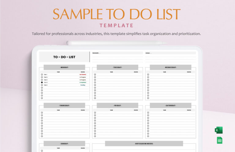 To Do List Templates Free - to do list