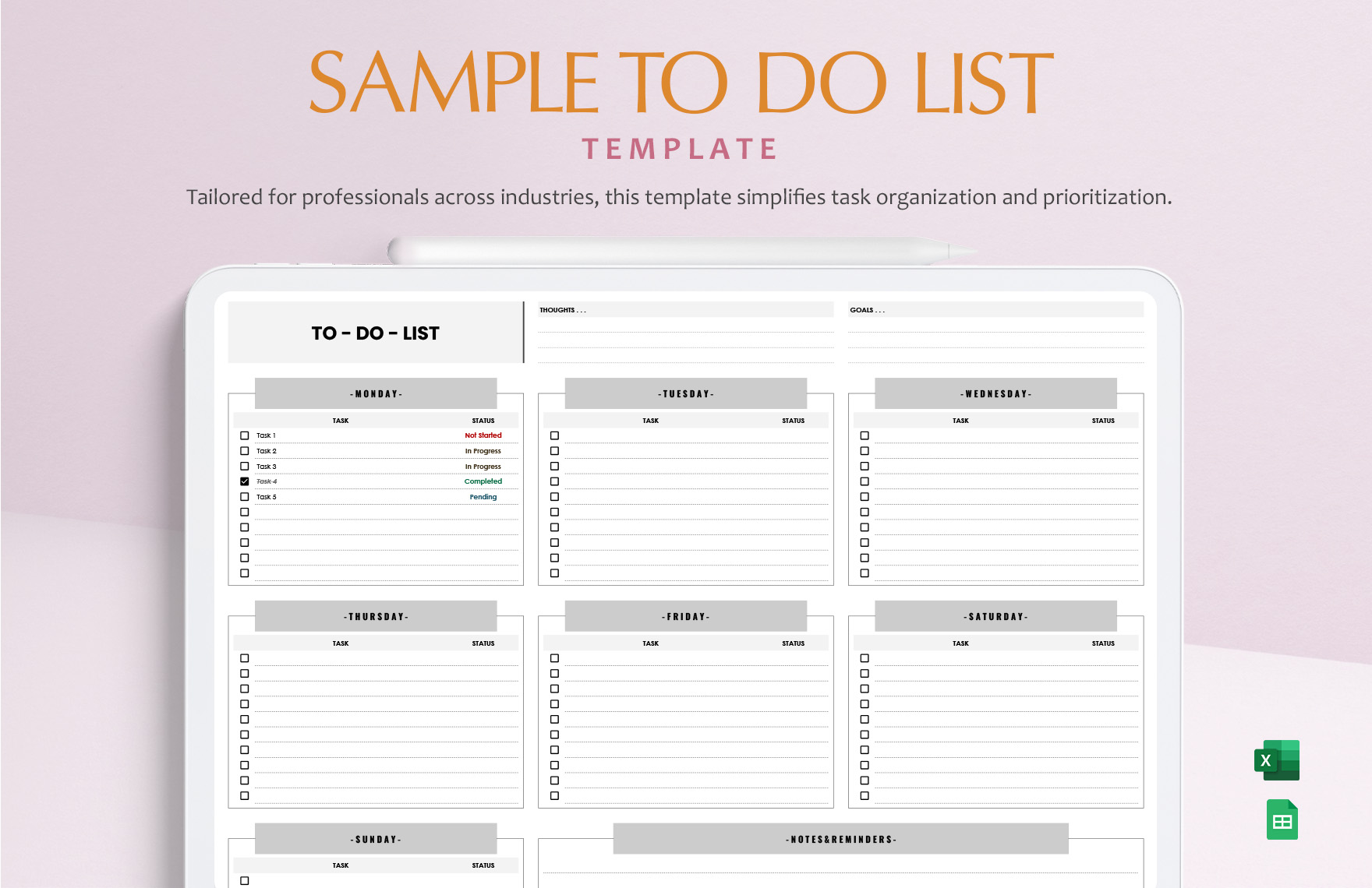 To Do List Templates Free - to do list
