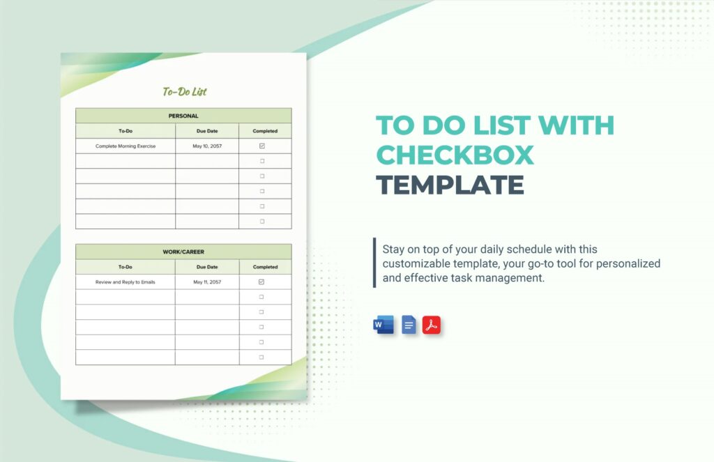 to do list with checkbox template