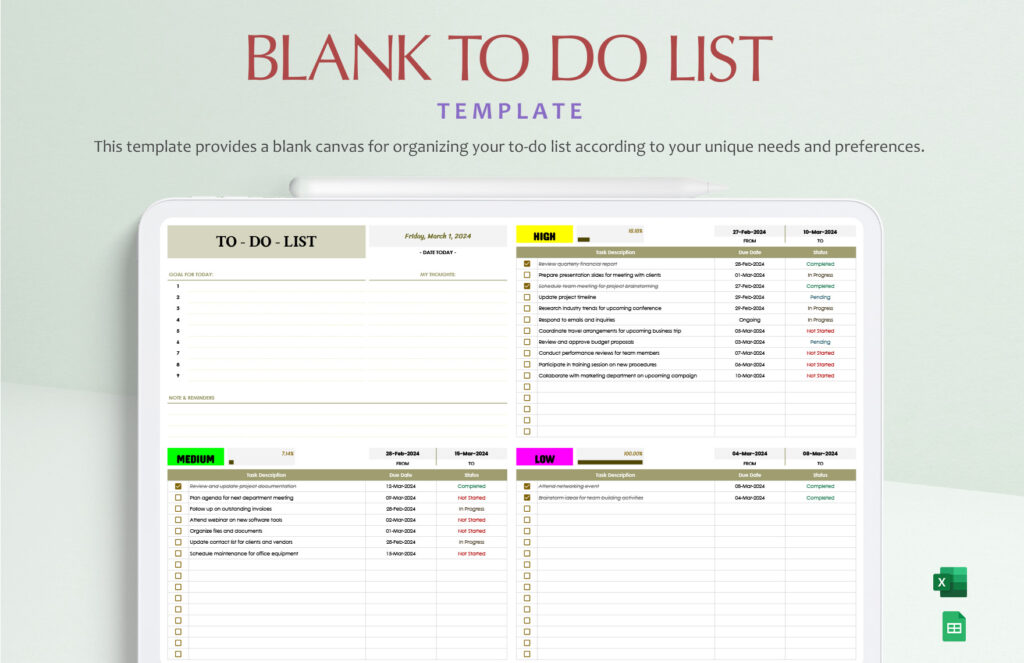 to do list with checkbox template