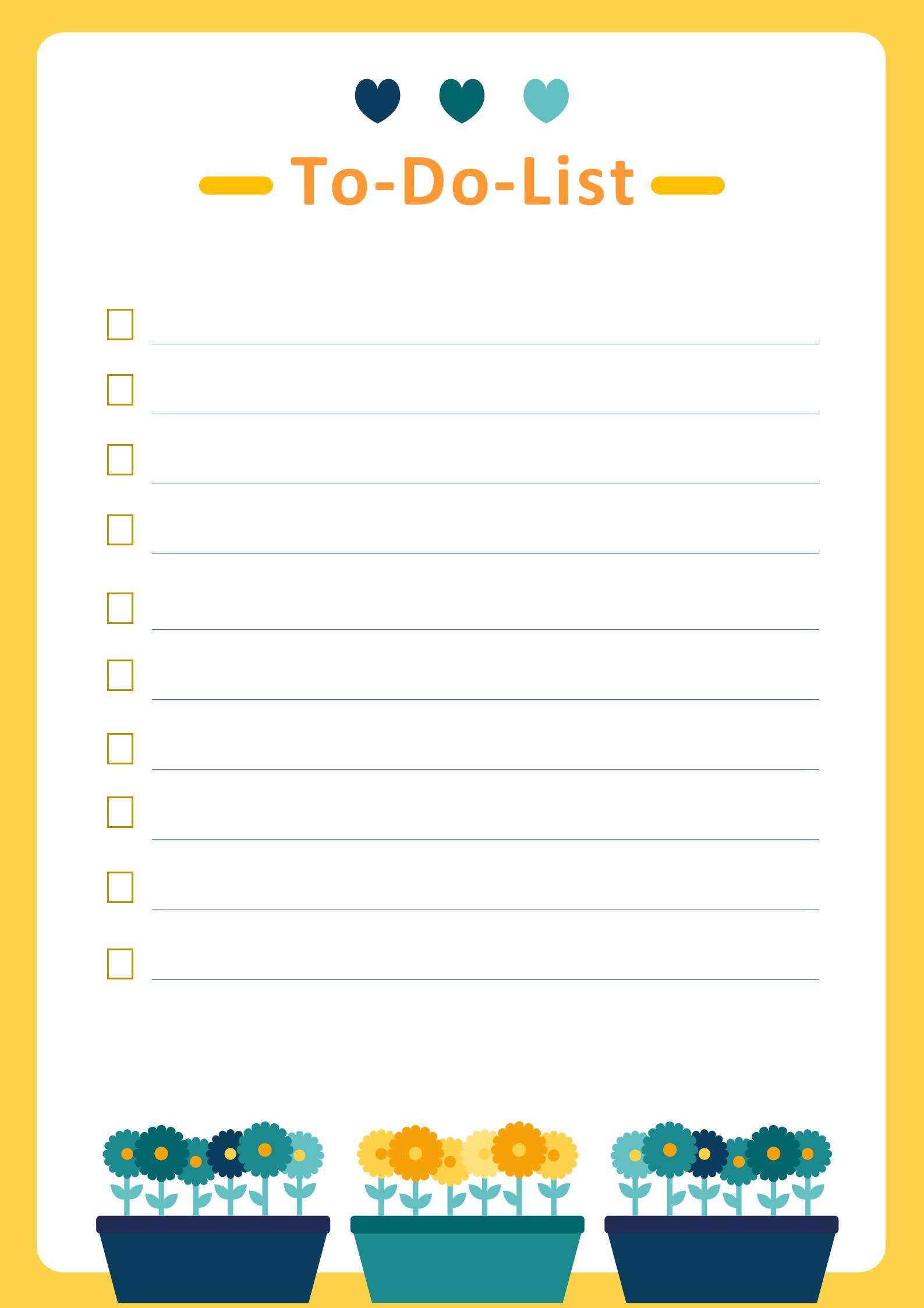 To Do List Word Template Free - yellow to do list docx word lists 1001e818