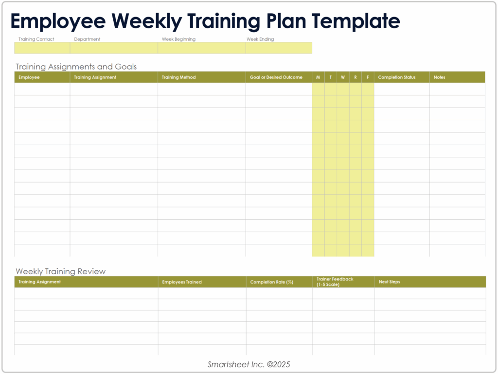 training plan templates