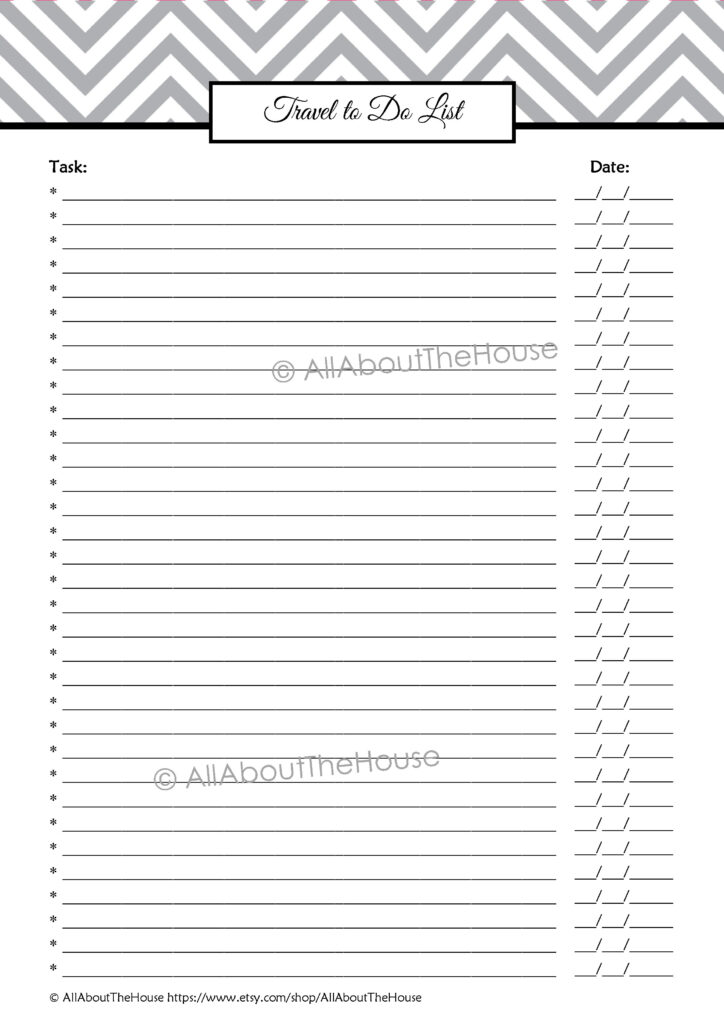 Travel To Do List Template - travel planning kit editable
