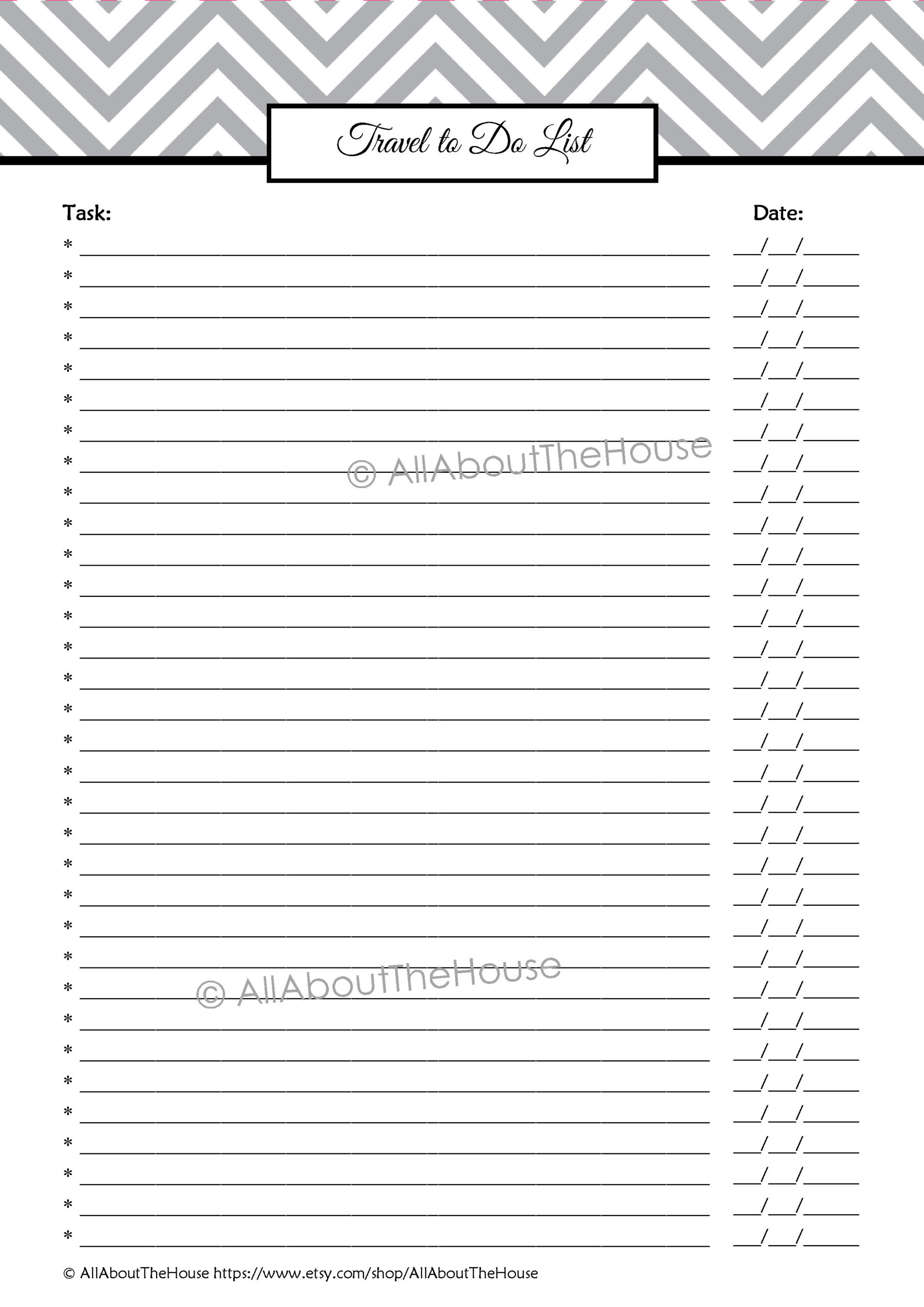 Travel To Do List Template - travel planning kit editable