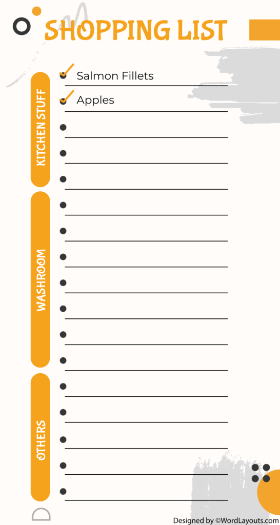 triple check shopping list template