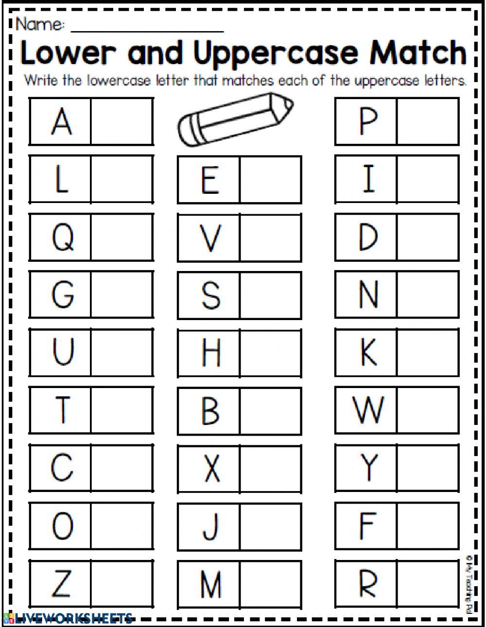 Upper And Lowercase Matching Worksheets - Lower and Uppercase Match worksheet - Worksheets Library