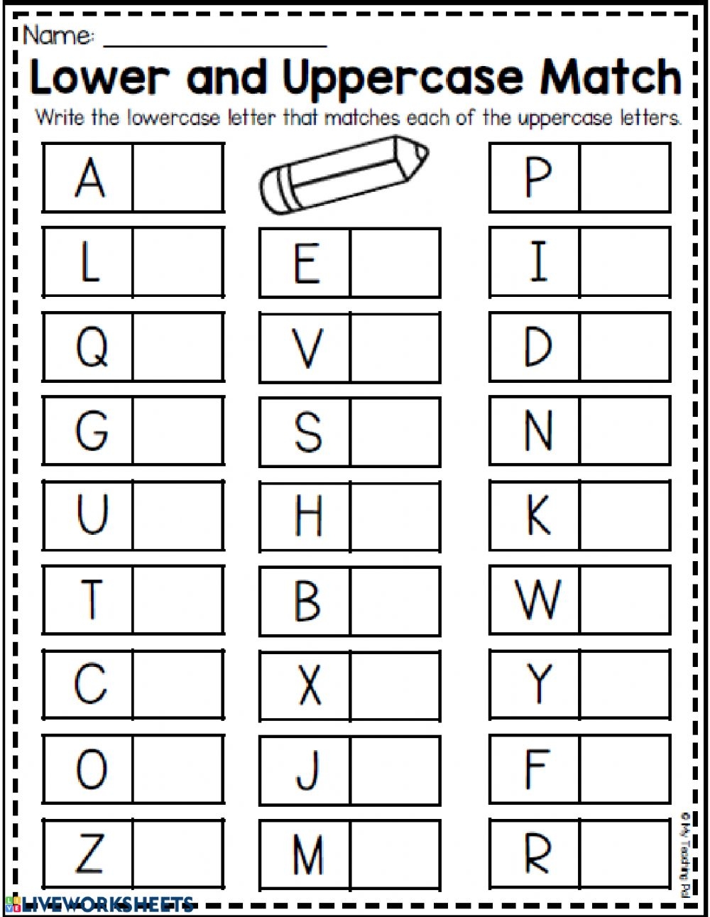 Uppercase And Lowercase Matching Worksheets - Lowercase And Uppercase Alphabet Worksheets - Letter Tracing Worksheets