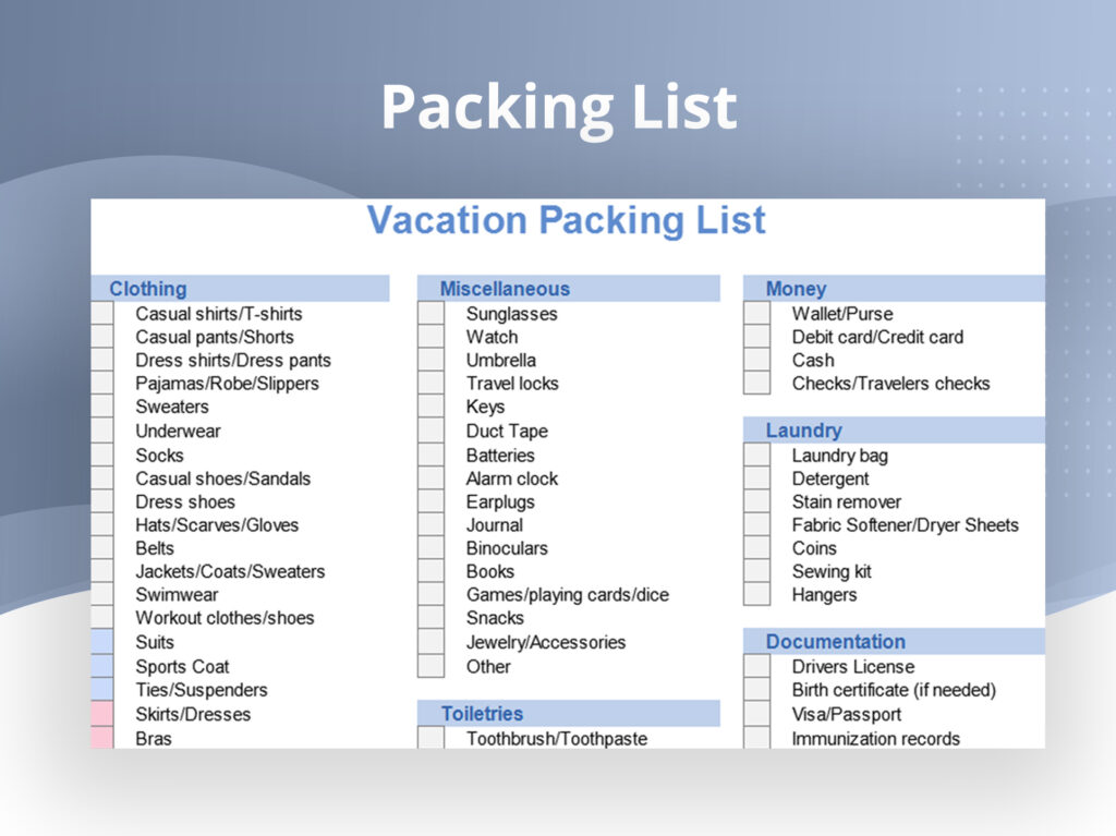useful packing list xlsx excel personal record 75b2b1b8