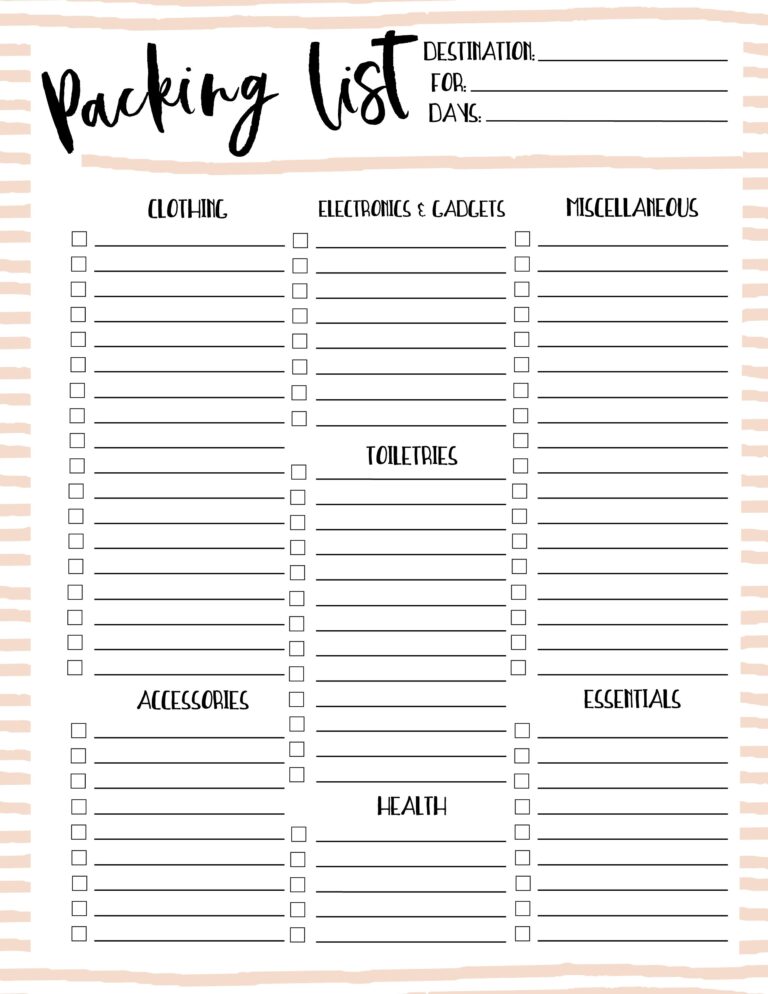 Vacation To Do List Template - printable vacation list