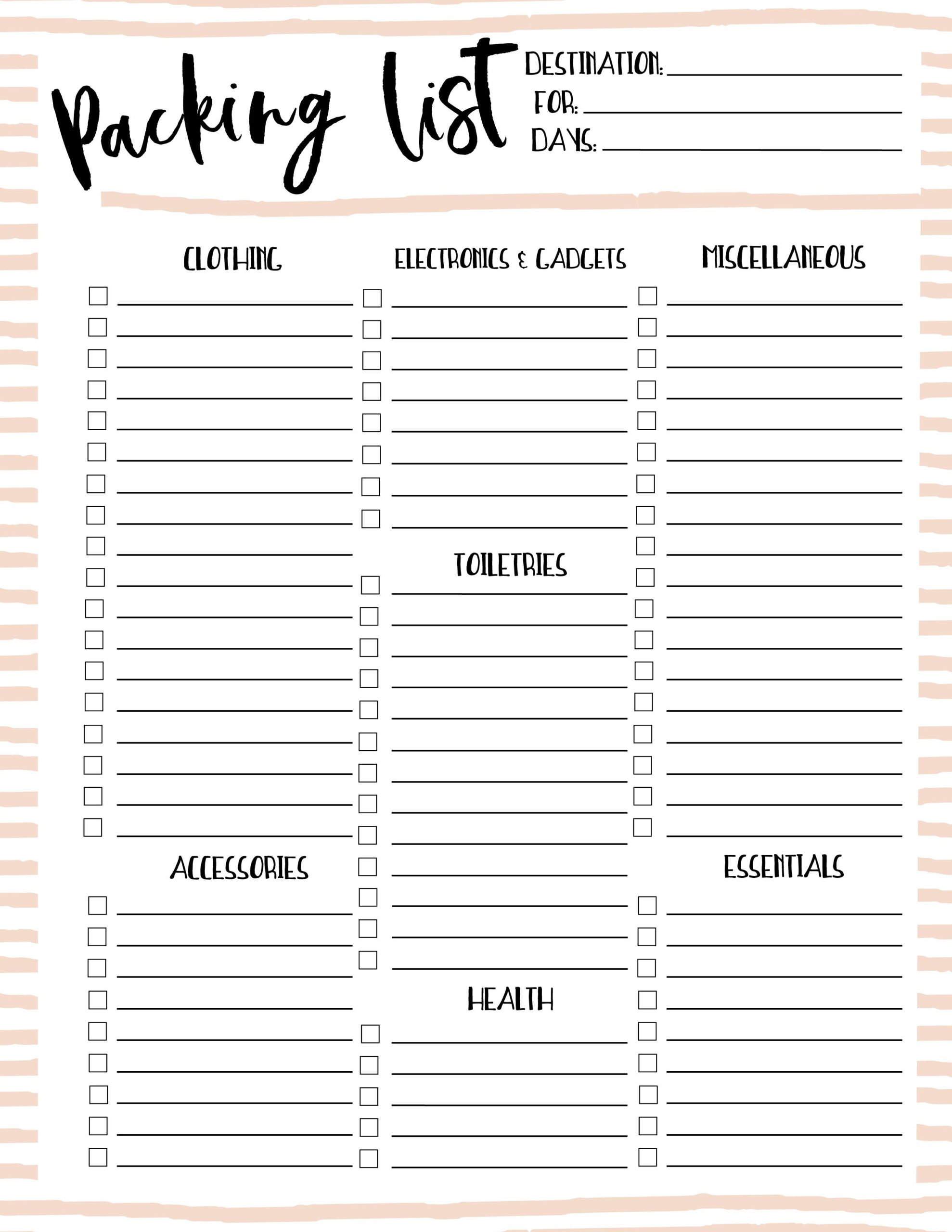 Vacation To Do List Template - printable vacation list