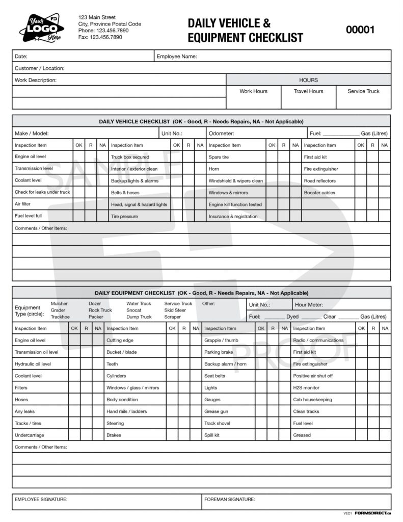 vehicle equipment checklist vehicle equipment checklist