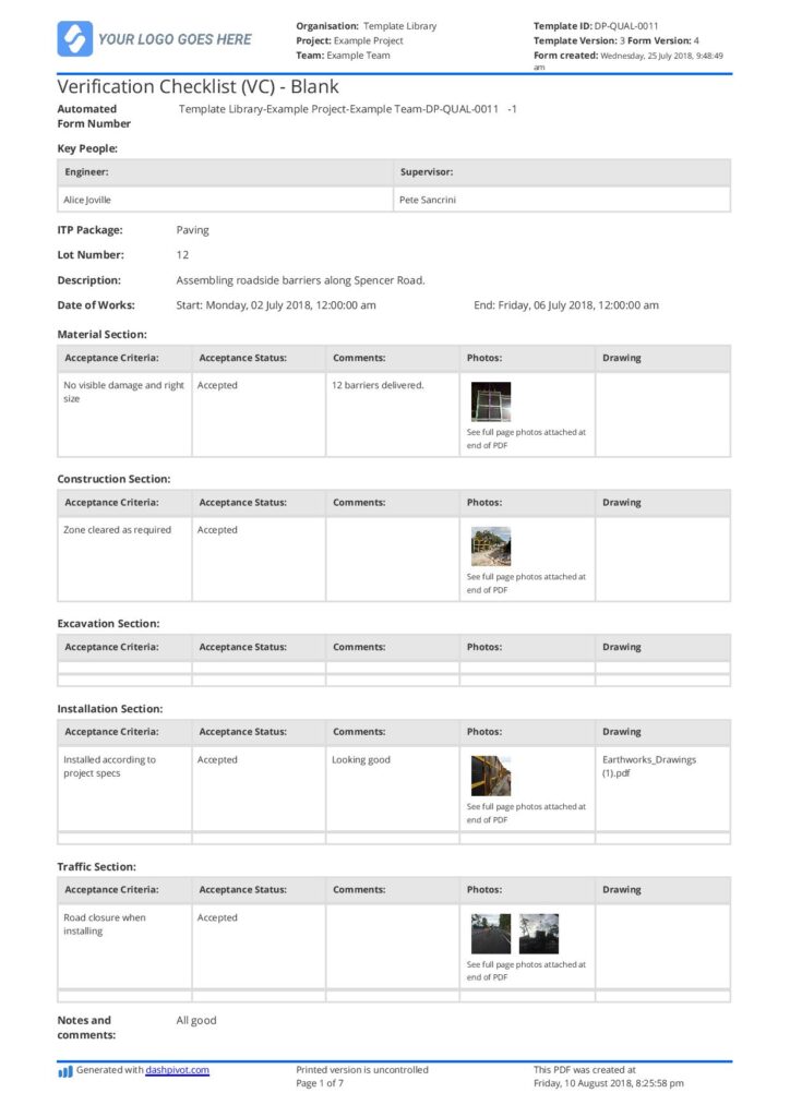 verification checklist blank verification checklist blank