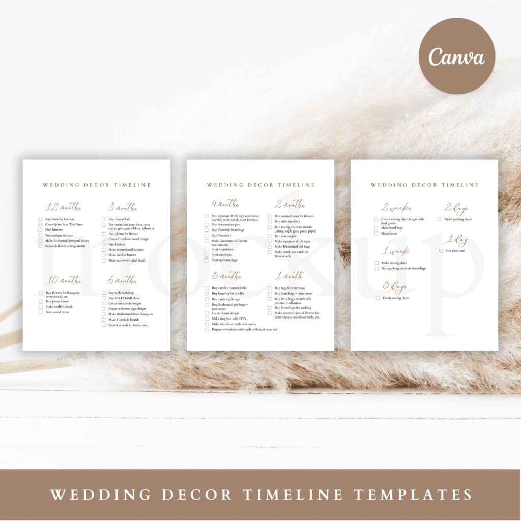 wedding decor to do list timeline template