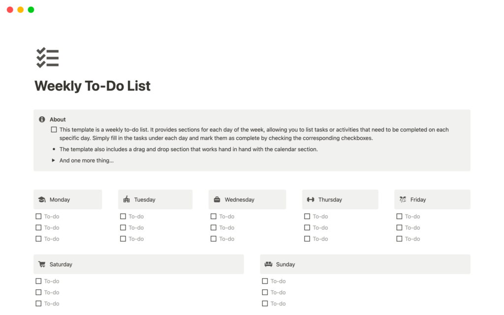 weekly to do list notionwhisperer
