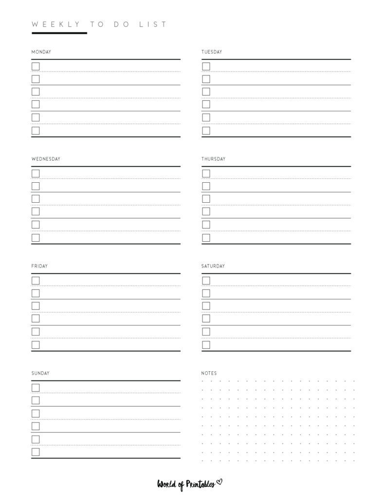 weekly to do list template weekly to do list template