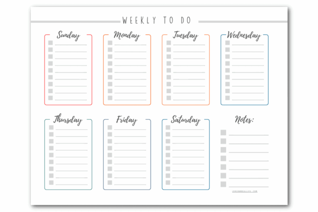 weekly to do list templates weekly to do list templates