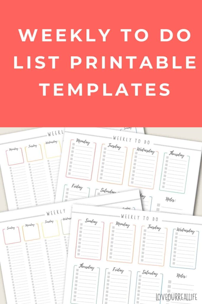 weekly to do list templates