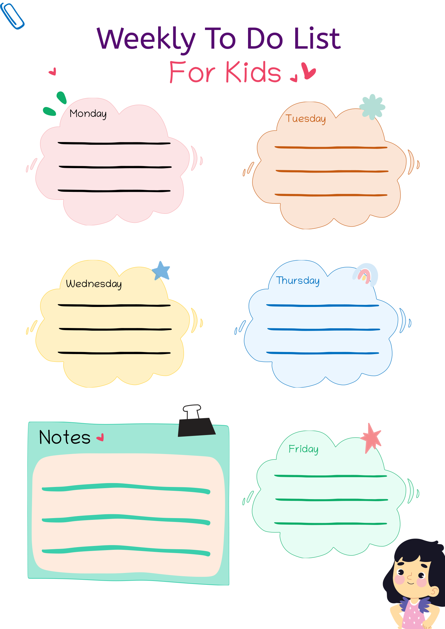 Word Template For To Do List - weekly to do list template for kids