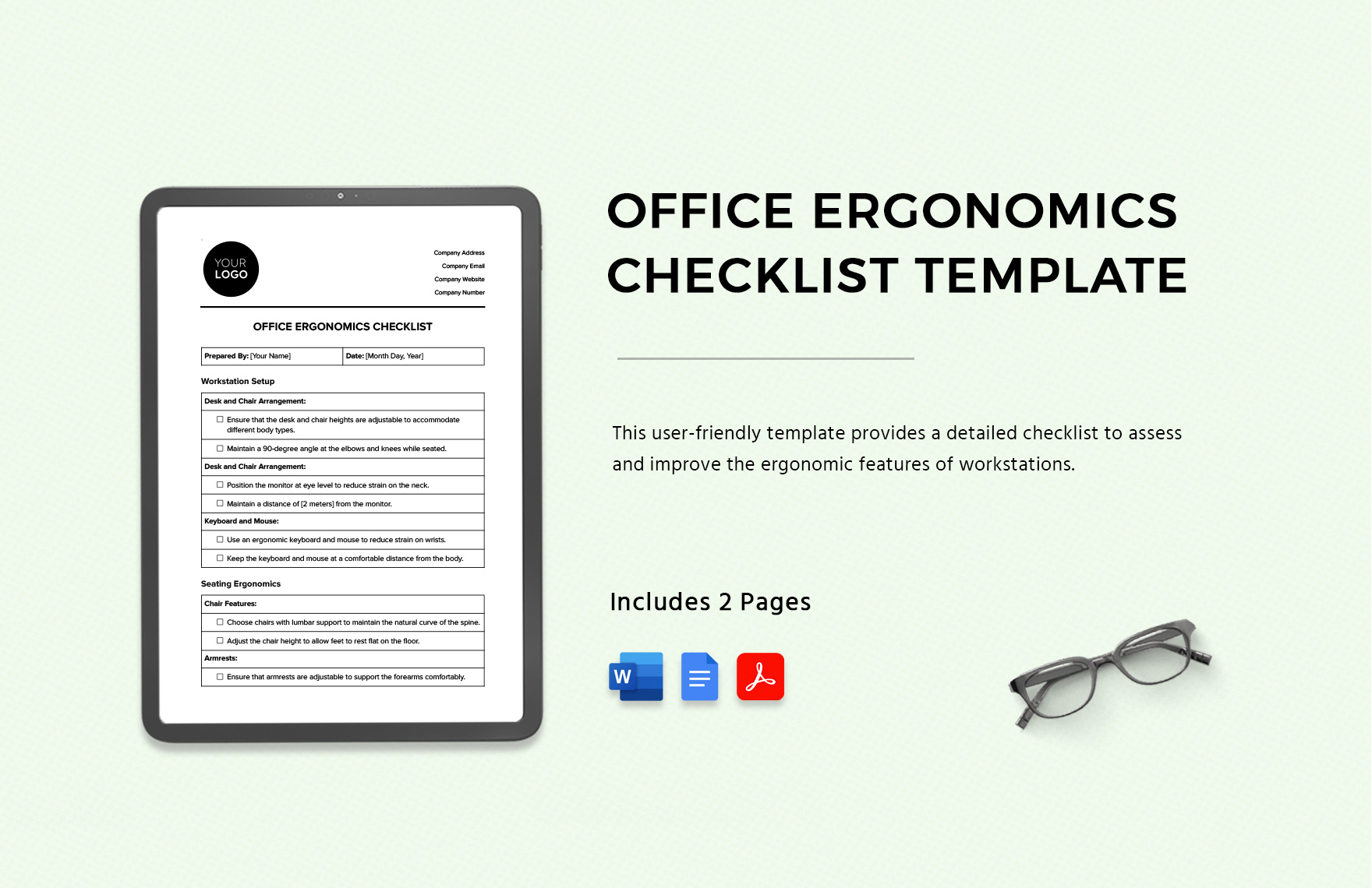 Working From Home Checklist Template - work from home