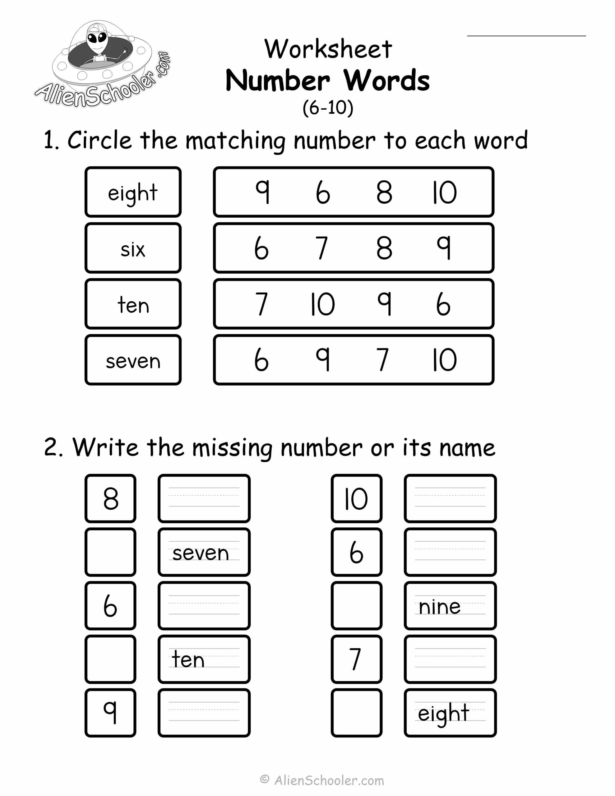Worksheet Write Numbers In Words - 07 number words 6 10