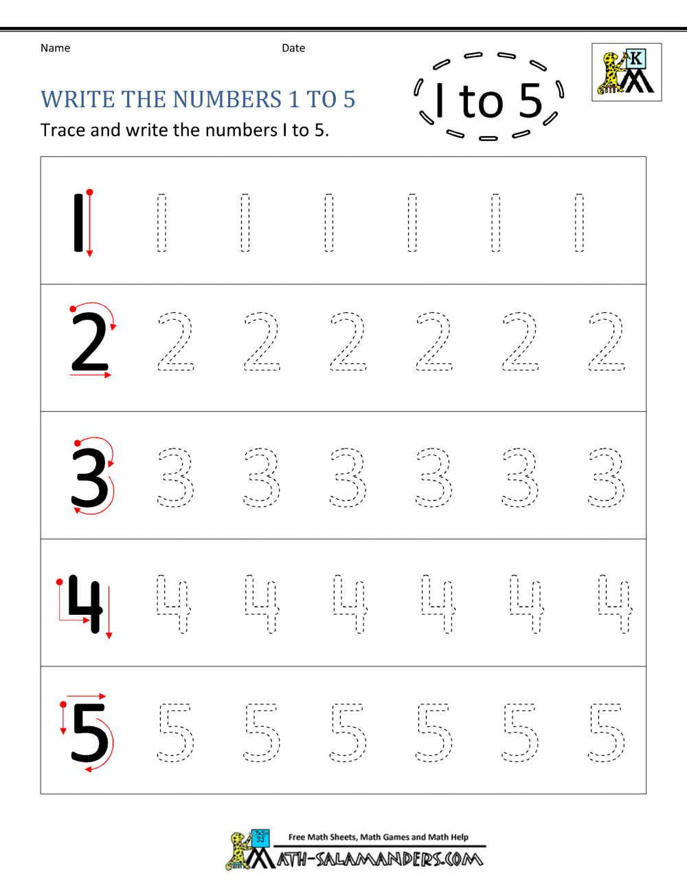 Writing Numbers Activities For Kindergarten - Kindergarten Printable Worksheets - Writing Numbers to 10